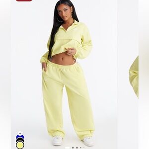 Fashion Nova Yellow Tracksuit Set
